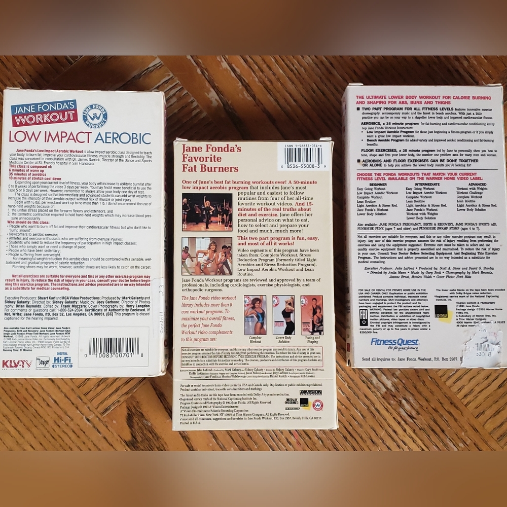 *VINTAGE* Jane Fonda's workout out VHS collection of 3 - Picture 2 of 2